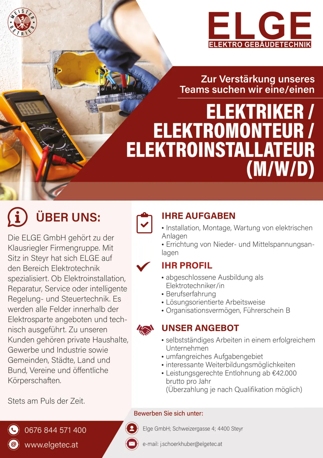 Stellenausschreibung Monteur